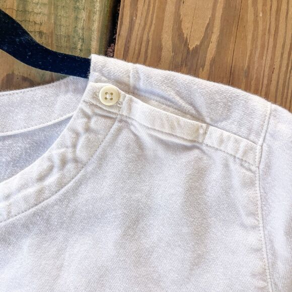 Muji Long Sleeve Flannel Top - Ivory - Boat Neck - Women's Size Large - Picture 6 of 8